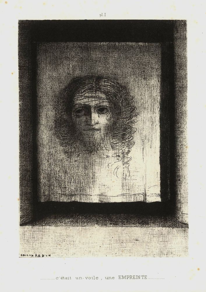 Lithographie Redon - C'était un voile, une empreinte