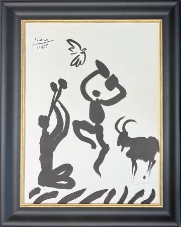 Lithographie Picasso - Danseur et musicien