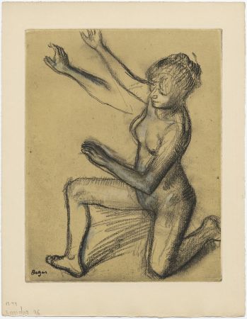Radierung Und Aquatinta Degas - Danseuse : étude de nu et mouvements (vers 1896)