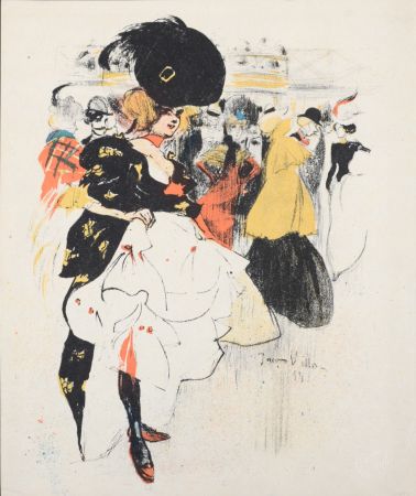 Lithographie Villon - Danseuses au Moulin Rouge, 1899