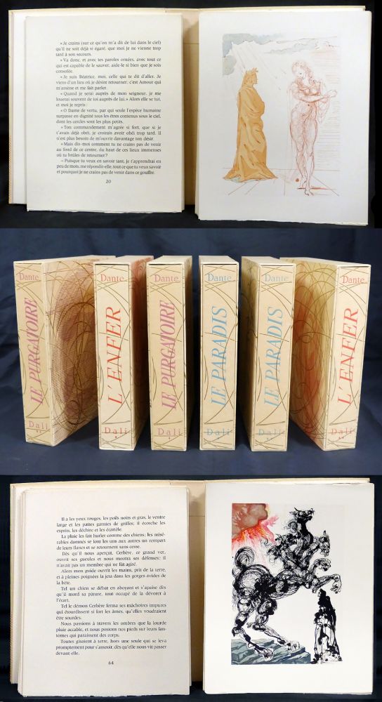 Illustriertes Buch Dali - Dante : LA DIVINE COMÉDIE. 6 volumes. 100 planches couleurs (1959-1963).