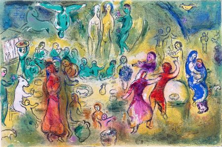 Lithographie Chagall - Daphnes and Chloé, Planche XLI