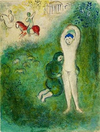 Lithographie Chagall - Daphnis et Gnathon