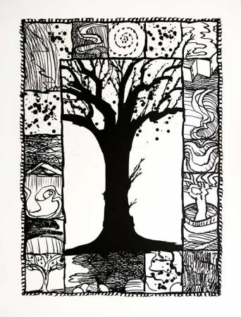Lithographie Alechinsky - D'arbre et d'encre