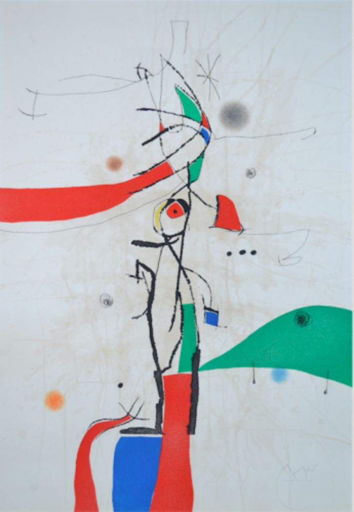 Radierung Und Aquatinta Miró - Demi Mondaine A Sa Fenetre - D742