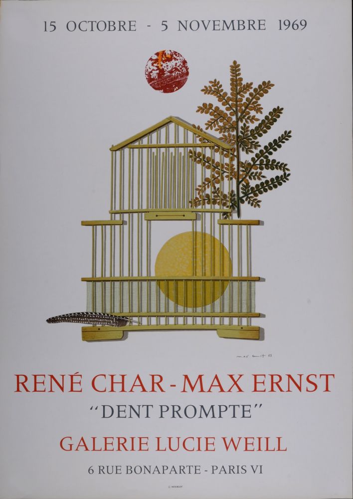 Lithographie Ernst - Dent Prompte, Galerie Lucie Weill, 1969