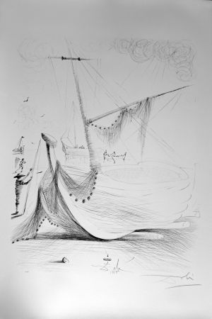 Lithographie Dali - Departure of The Fisherman