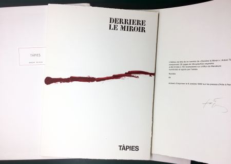 Illustriertes Buch Tàpies - DERRIÈRE LE MIROIR n° 180 . TÀPIES . 1969. TIRAGE DE LUXE SIGNÉ.