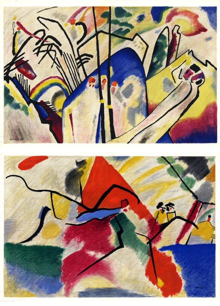 Illustriertes Buch Kandinsky - DERRIÈRE LE MIROIR N° 77-78. KANDINSKY. Période dramatique 1910-1920. 2 lithographies en couleurs (Juillet 1955)