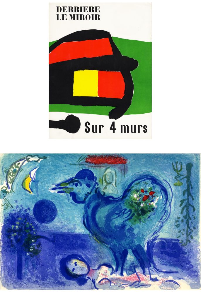 Illustriertes Buch Chagall - Derrière le Miroir n° 107-108-109. SUR 4 MURS. PAYSAGE AU COQ (1958)