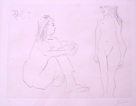 Radierung Picasso - Deux Femmes