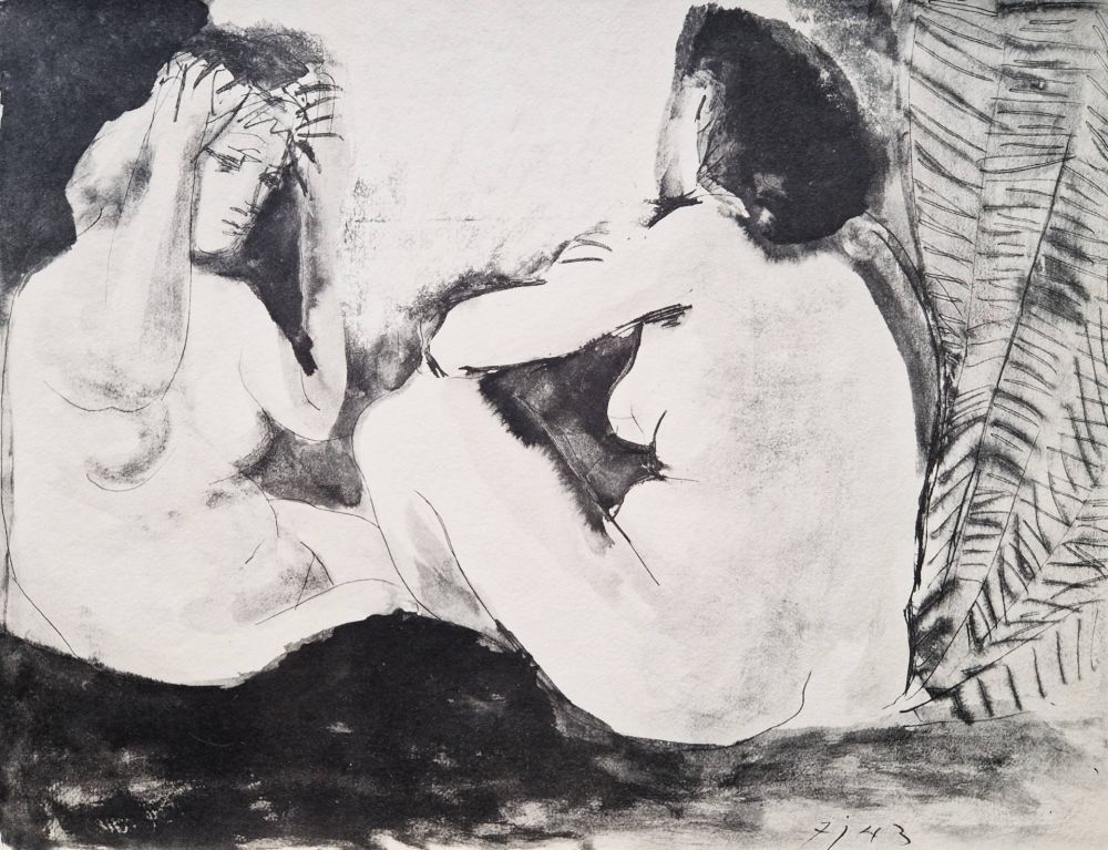 Pochoir Picasso - Deux femmes nues