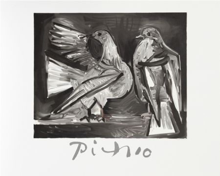 Lithographie Picasso - Deux Pigeons