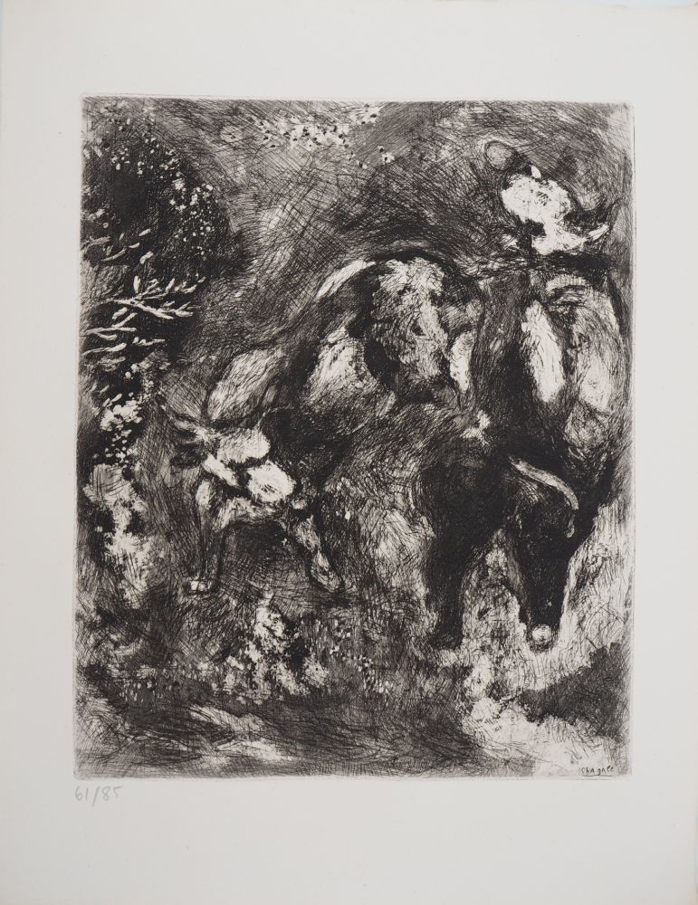 Stich Chagall - Deux taureaux et une grenouille
