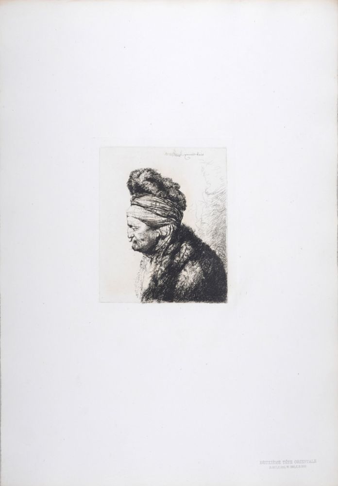 Heliogravüre Rembrandt - Deuxième tête orientale