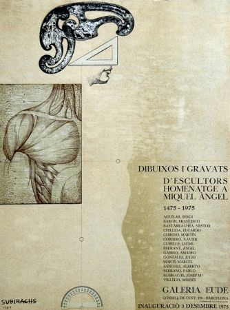 Plakat Subirachs - Dibuixos i gravats d'escultors. Homenatge a Miquel Àngel