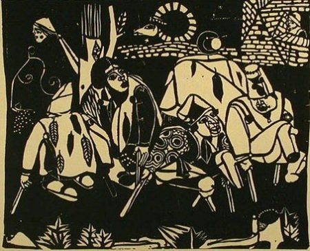 Holzschnitt Campendonk - Die Bettler (nach Bruegel) / The Beggars (after Bruegel)