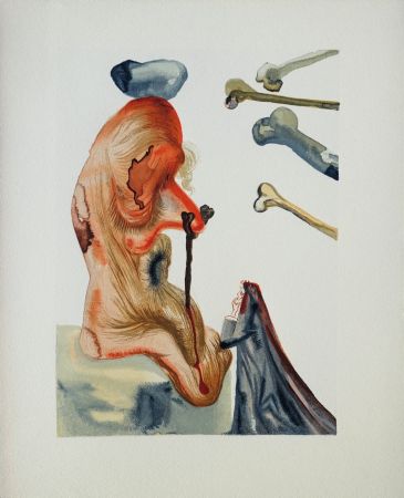 Holzschnitt Dali - Divine Comédie, Enfer 18, Les trompeurs