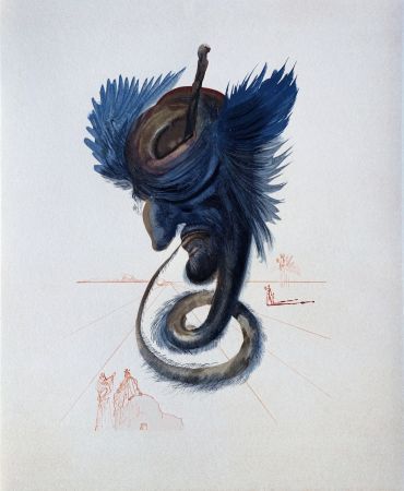 Holzschnitt Dali - Divine Comédie, Enfer 20, Devins et sorciers