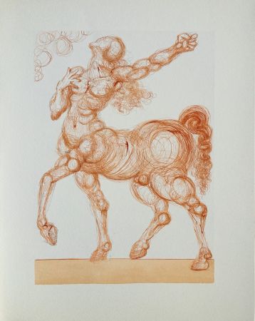Holzschnitt Dali - Divine Comédie, Enfer 25, Le centaure