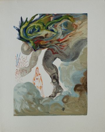 Holzschnitt Dali - Divine Comédie, Enfer 31, Les géants