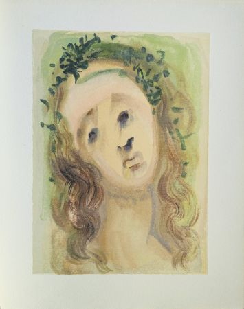 Holzschnitt Dali - Divine Comédie, Purgatoire 10, Le visage de Virgile