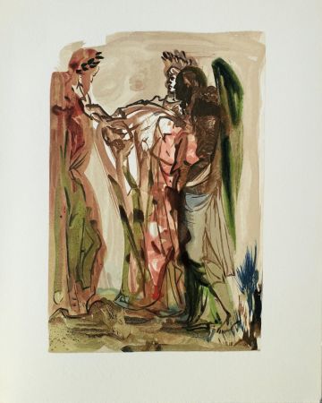 Holzschnitt Dali - Divine Comédie, Purgatoire 11, Les orgueilleux