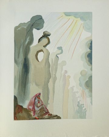 Holzschnitt Dali - Divine Comédie, Purgatoire 13, La seconde corniche