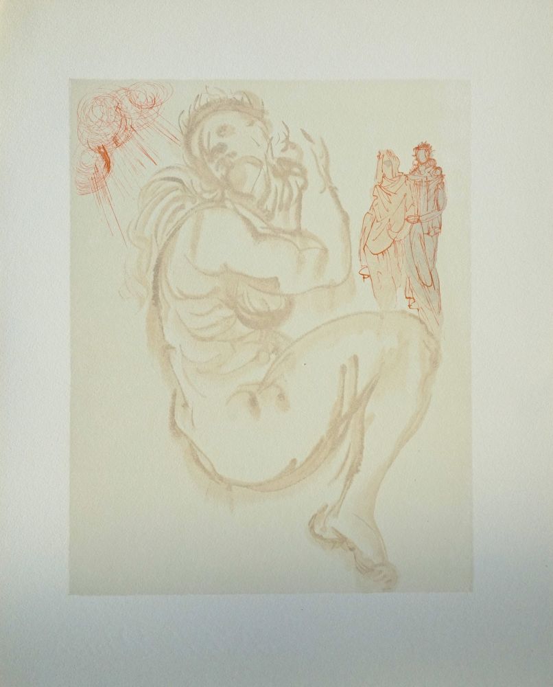 Holzschnitt Dali - Divine Comédie, Purgatoire 19, Le songe de Dante
