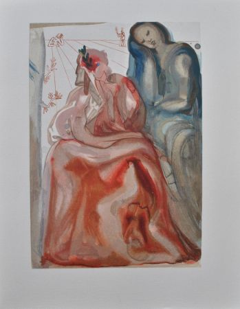 Holzschnitt Dali - Divine Comédie, Purgatoire 31, La confession de Dante
