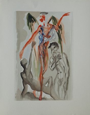 Holzschnitt Dali - Divine Comédie, Purgatoire 32, La confession de Dante