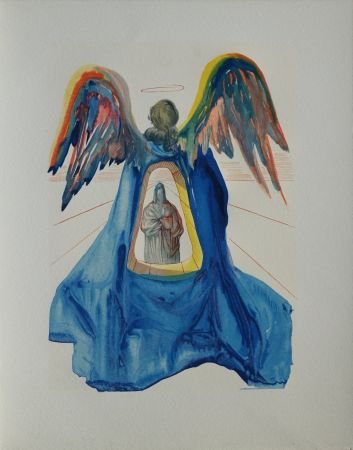 Holzschnitt Dali - Divine Comédie, Purgatoire 33, Dante purifié