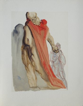 Holzschnitt Dali - Divine Comédie, Purgatoire 5, Les reproches de Virgile