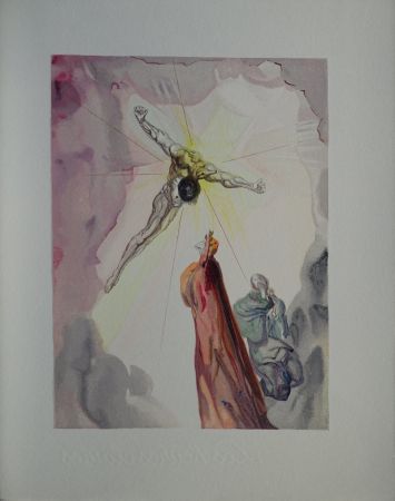 Holzschnitt Dali - Divine Comédie, Paradis 14, Apparition du Christ