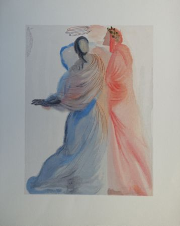 Holzschnitt Dali - Divine Comédie, Paradis 18, La splendeur de Béatrice