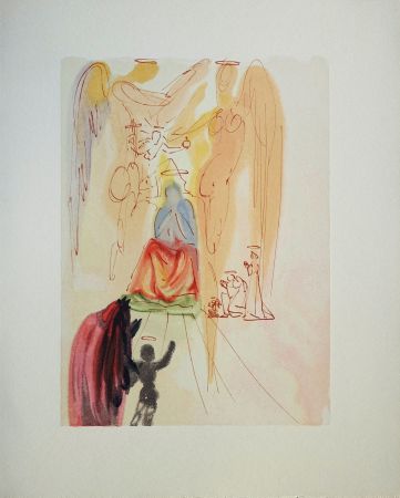 Holzschnitt Dali - Divine Comédie, Paradis 23, Le triomphe du Christ et de la Vierge