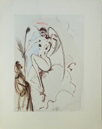 Holzschnitt Dali - Divine Comédie, Paradis 31, L'Archange Gabriel