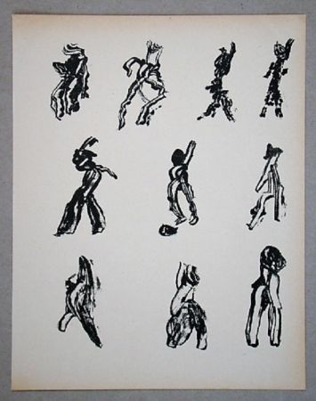 Lithographie Michaux - Dix Figures