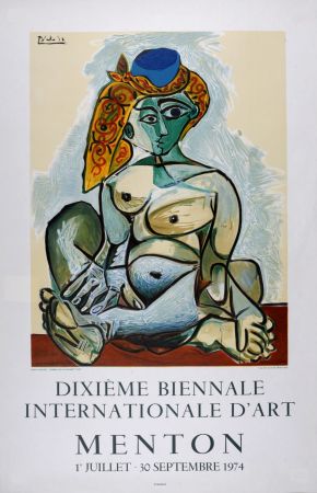Lithographie Picasso (After) - Dixième Biennale Internationale d'Art, Menton, 1974