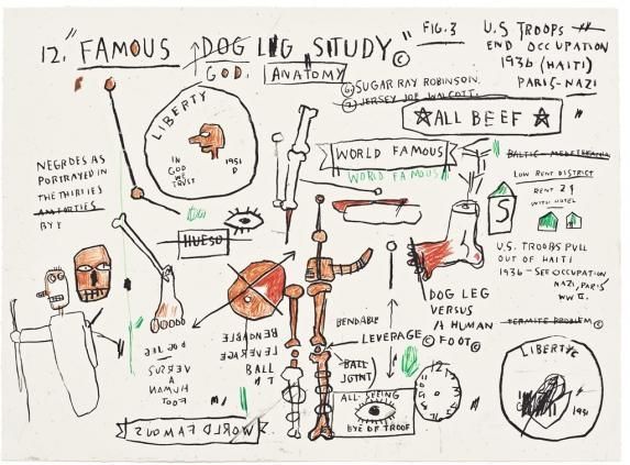 Siebdruck Basquiat -  Dog Leg Study