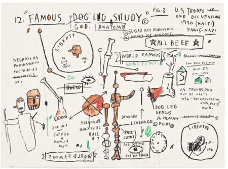 Siebdruck Basquiat - Dog Leg Study