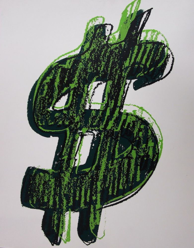 Siebdruck Warhol - Dollar Sign, Green (FS II.278)