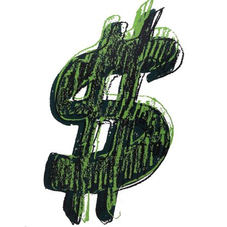 Siebdruck Warhol - Dollar Sign, Green (FS II.278)