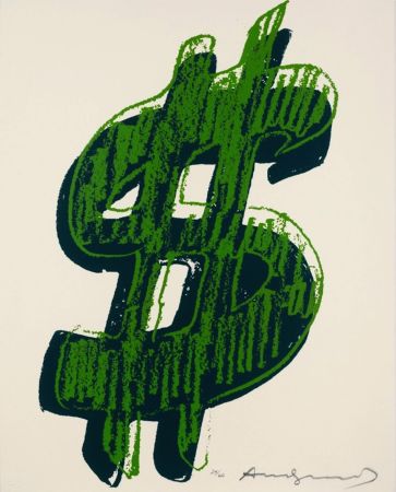 Siebdruck Warhol -  Dollar Sign, Green (FS II.278)