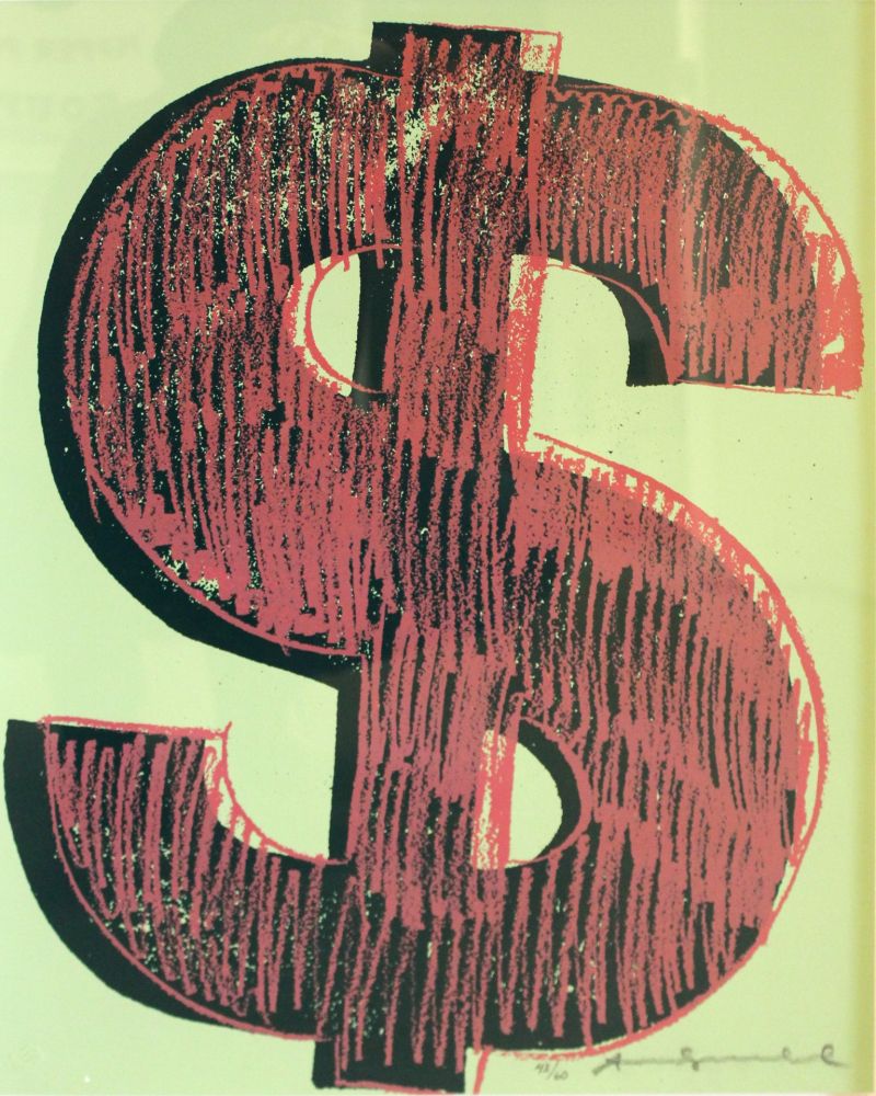 Siebdruck Warhol - Dollar Sign, Red (FS II.274)