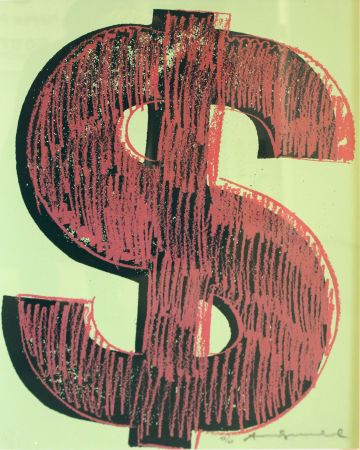 Siebdruck Warhol - Dollar Sign, Red (FS II.274)
