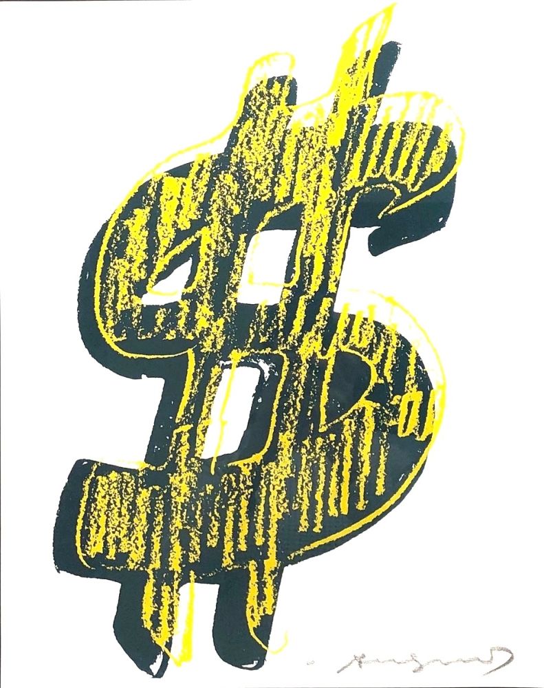 Siebdruck Warhol - Dollar Sign, Yellow (FS II.278)