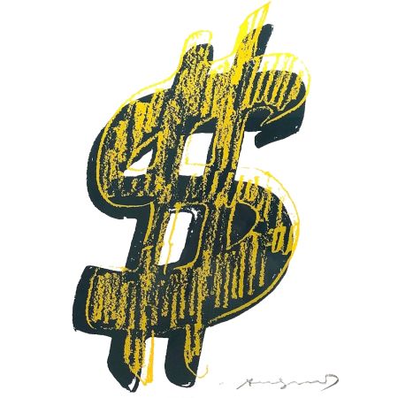 Siebdruck Warhol - Dollar Sign, Yellow (FS II.278)