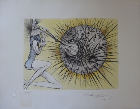 Radierung Dali - Don Quichotte et l'Oursin