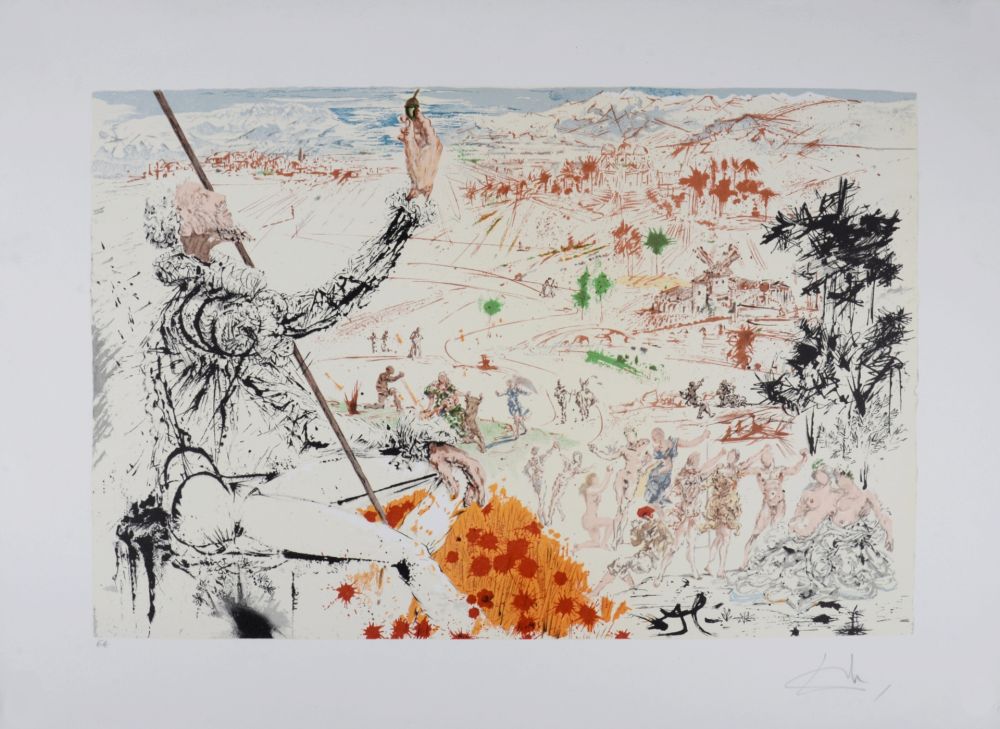 Stich Dali - Don Quichotte : L'Age d'Or, 1957 - Hand-signed